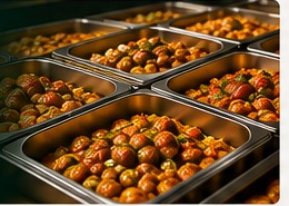 Prepared hot food trays